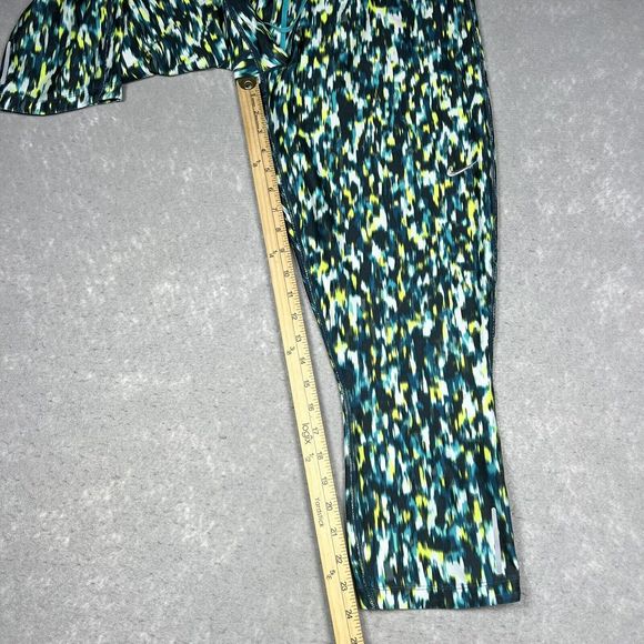 NIKE DRI-FIT RUNNING TIGHTS WOMEN’S XL GREEN RELAY PATTERNED CROP 627075-369 - Picture 8 of 13